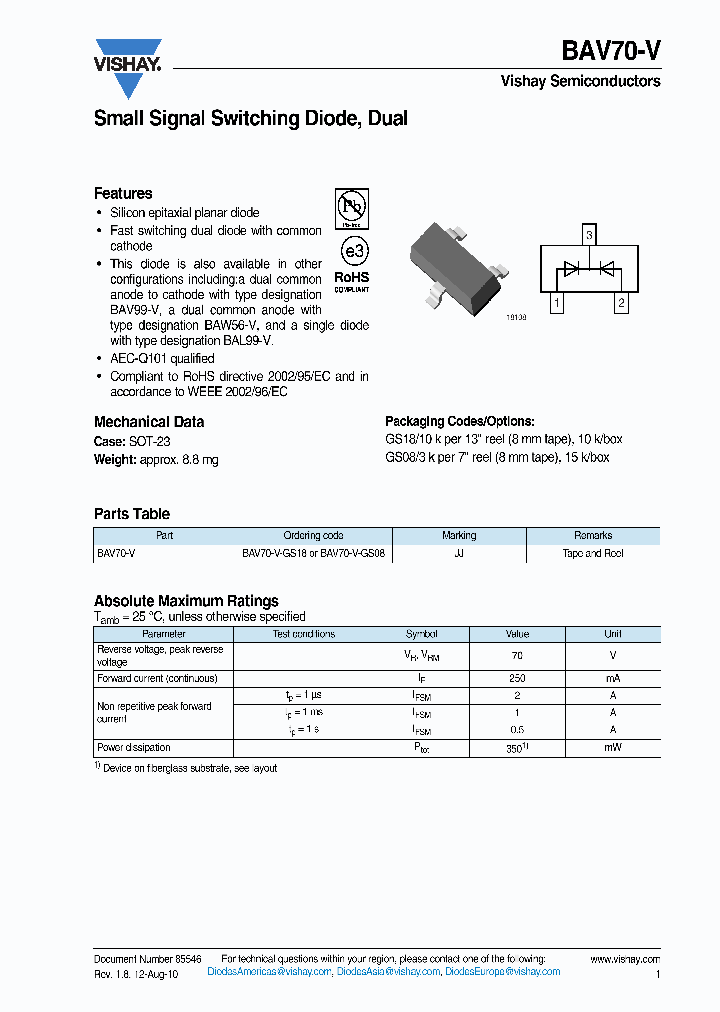 BAV70-V12_5416026.PDF Datasheet