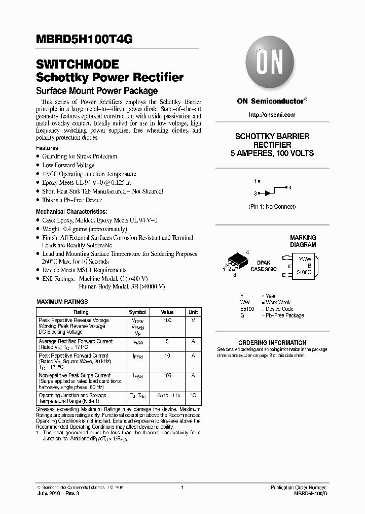 MBRD5H100T4G10_5416388.PDF Datasheet