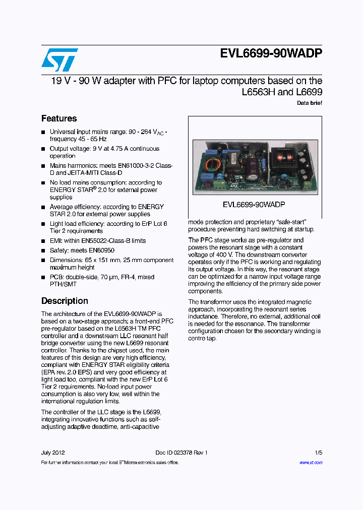 EVL6699-90WADP_5419127.PDF Datasheet