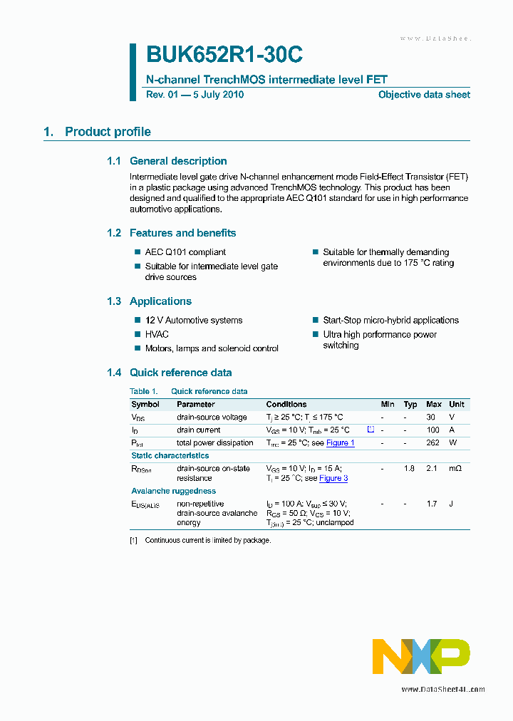 BUK652R1-30C_5420335.PDF Datasheet