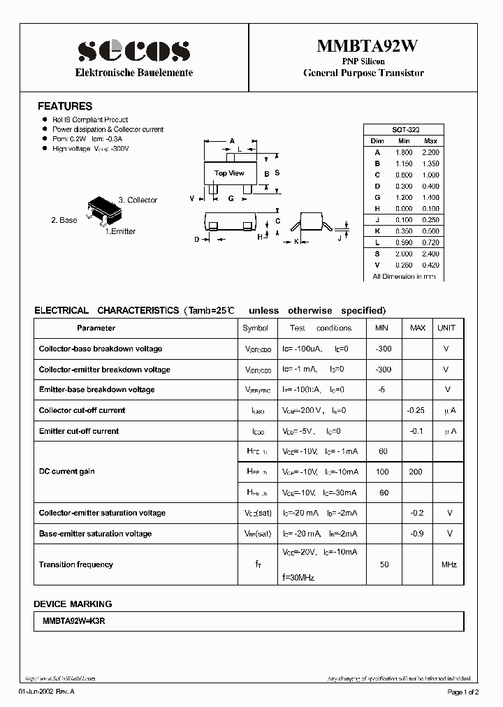 MMBTA92W_5421773.PDF Datasheet