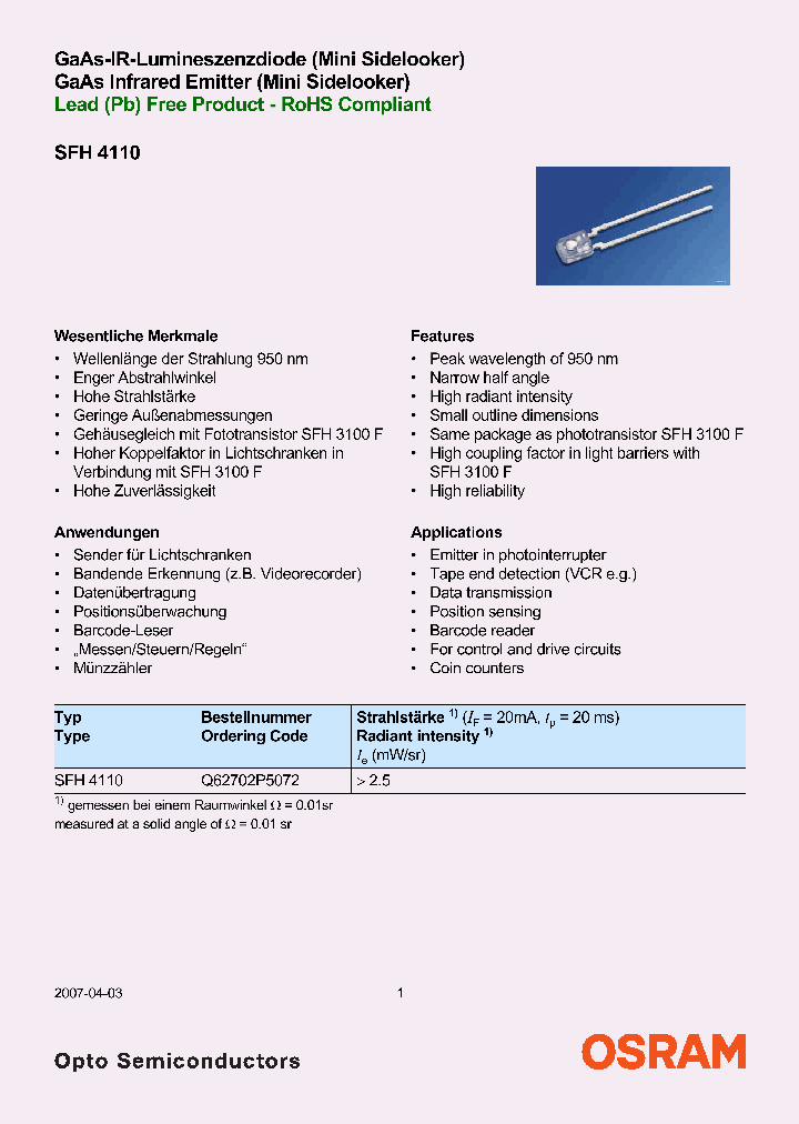 SFH4110_5421783.PDF Datasheet