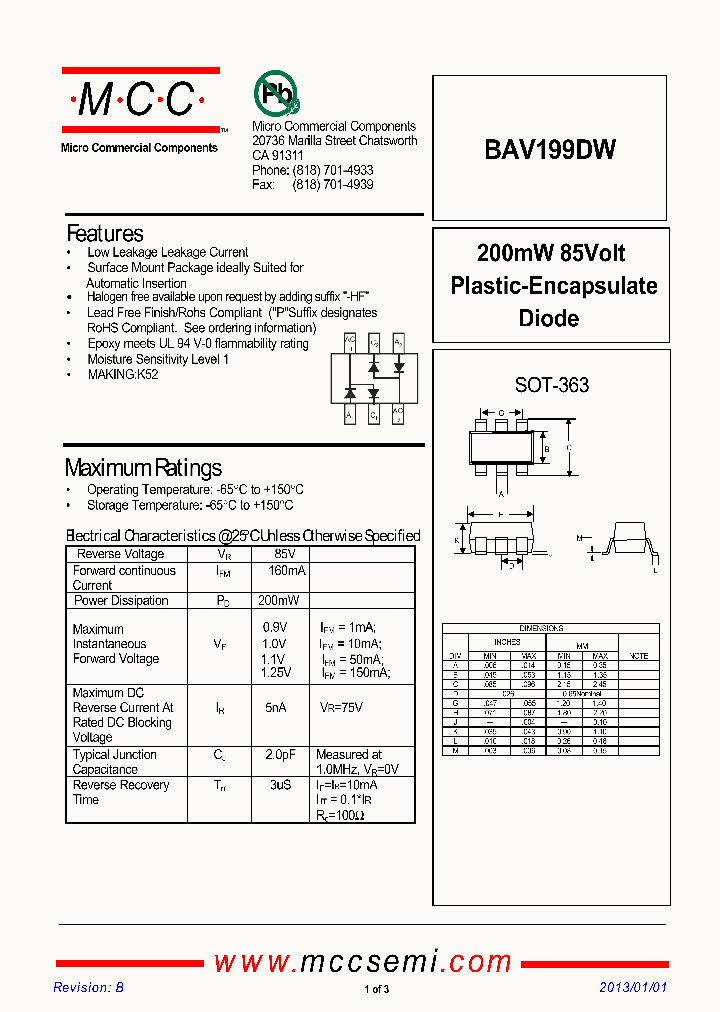 BAV199DW13_5426568.PDF Datasheet