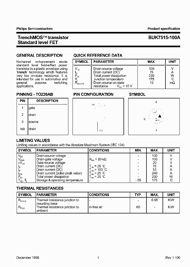 BUK7515-100A_5428795.PDF Datasheet