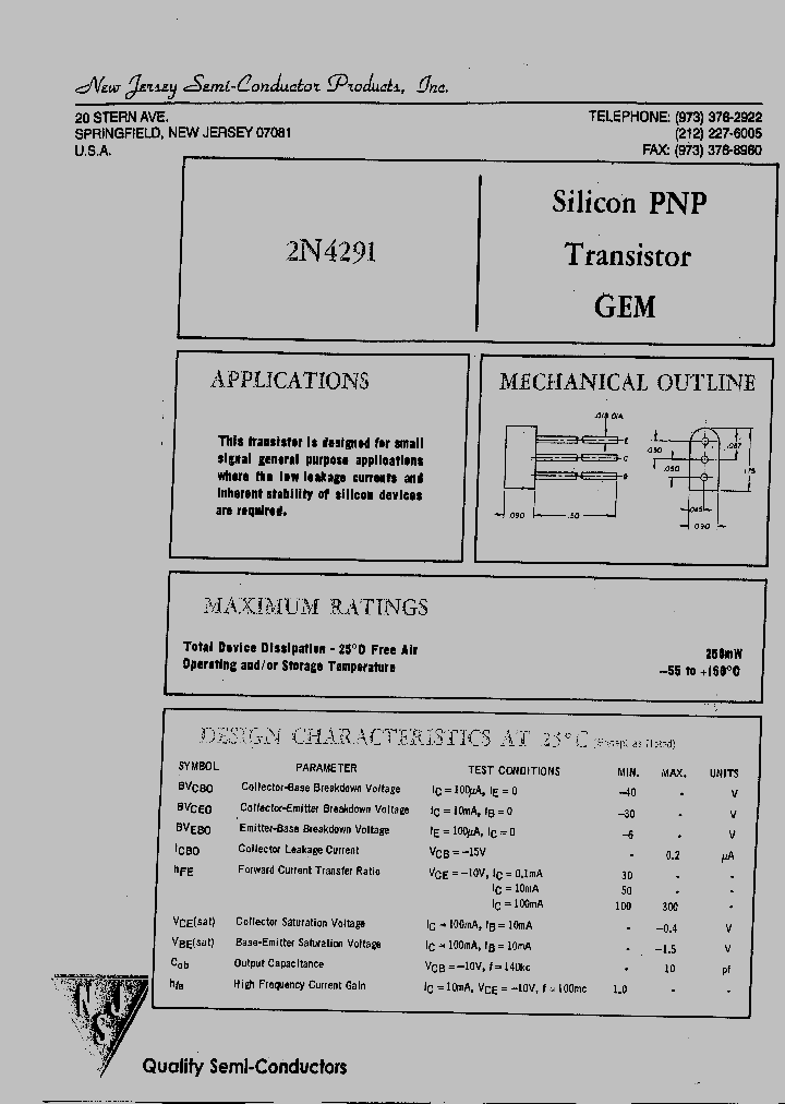 2N4291_5428980.PDF Datasheet