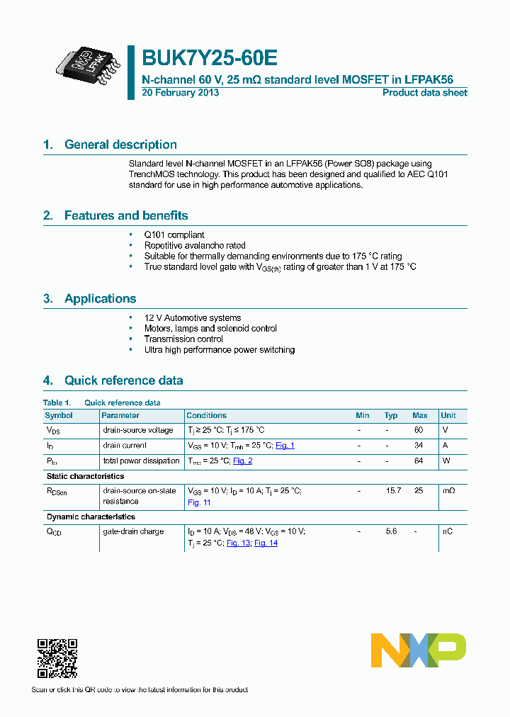BUK7Y25-60E_5429741.PDF Datasheet