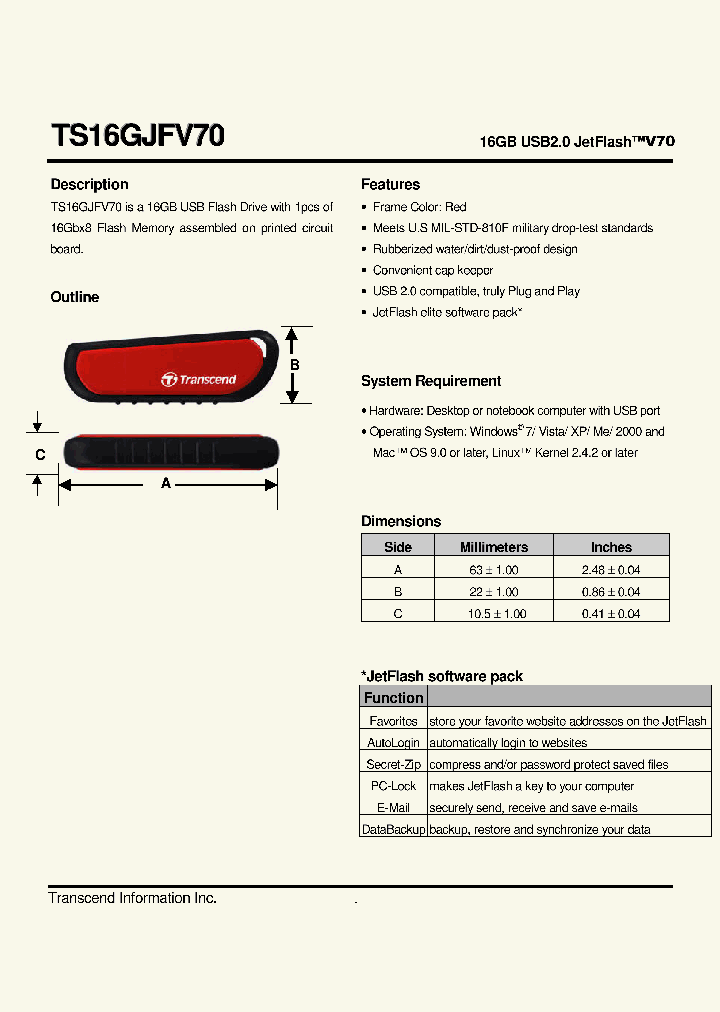 TS16GJFV70_5430559.PDF Datasheet