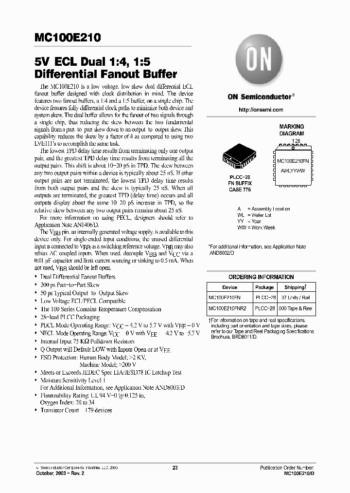 MC100E210FNG_5437850.PDF Datasheet