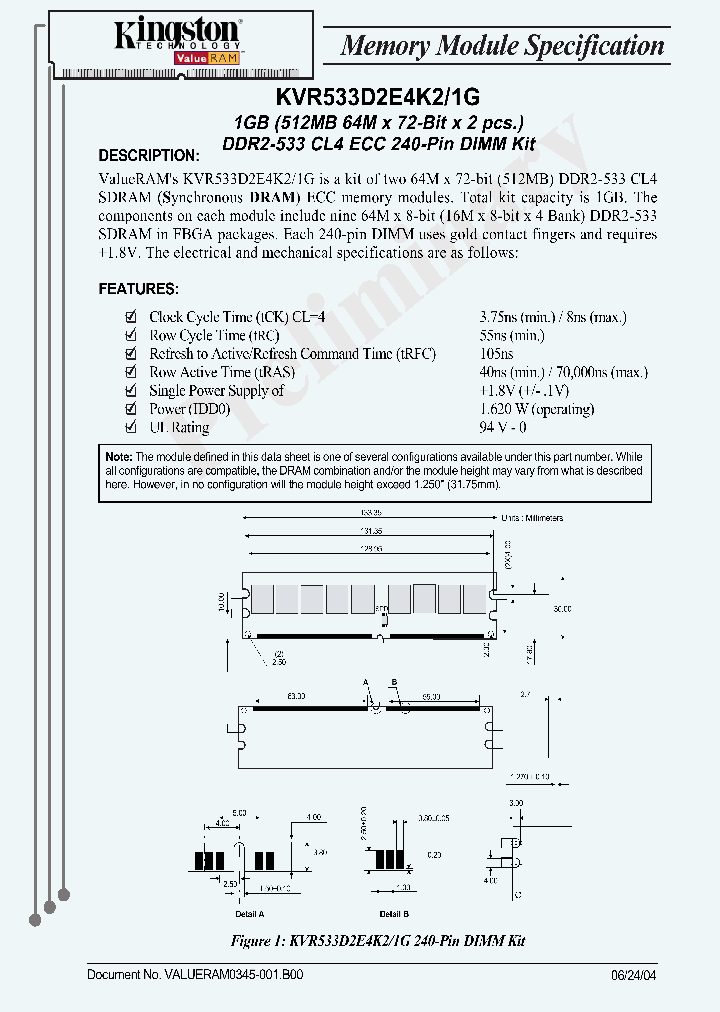KVR533D2E4K21G_5437497.PDF Datasheet