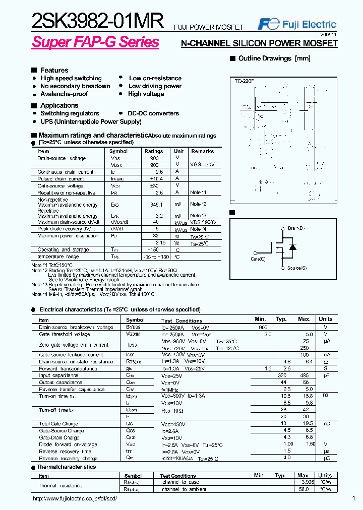2SK3982-01MR_5446627.PDF Datasheet