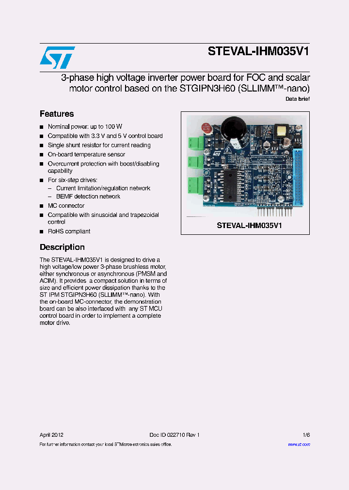 STEVAL-IHM035V1_5450040.PDF Datasheet