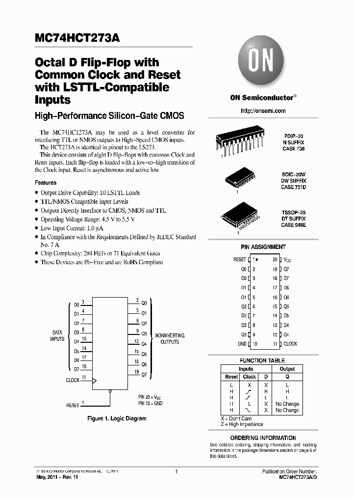 MC74HCT273ADWG_5452635.PDF Datasheet