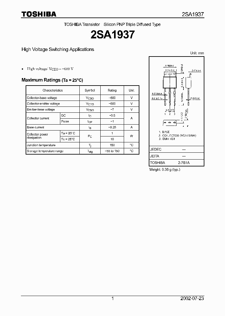 2SA1937_5458577.PDF Datasheet