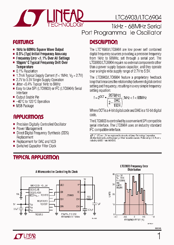 LTC6903IMS8PBF_5459035.PDF Datasheet