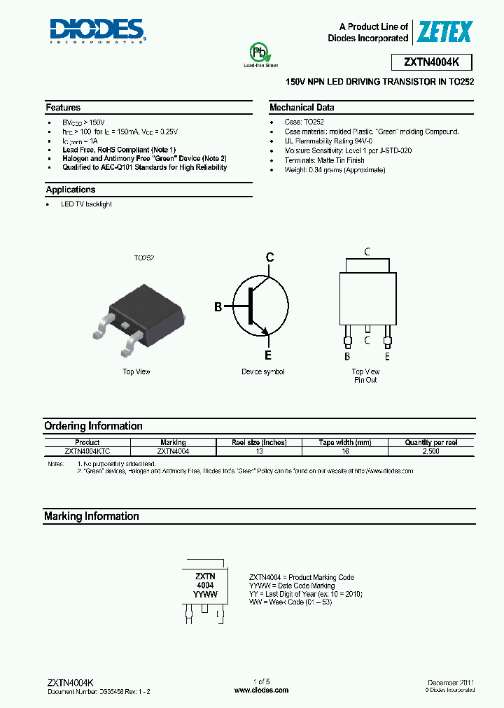 ZXTN4004K_5459552.PDF Datasheet