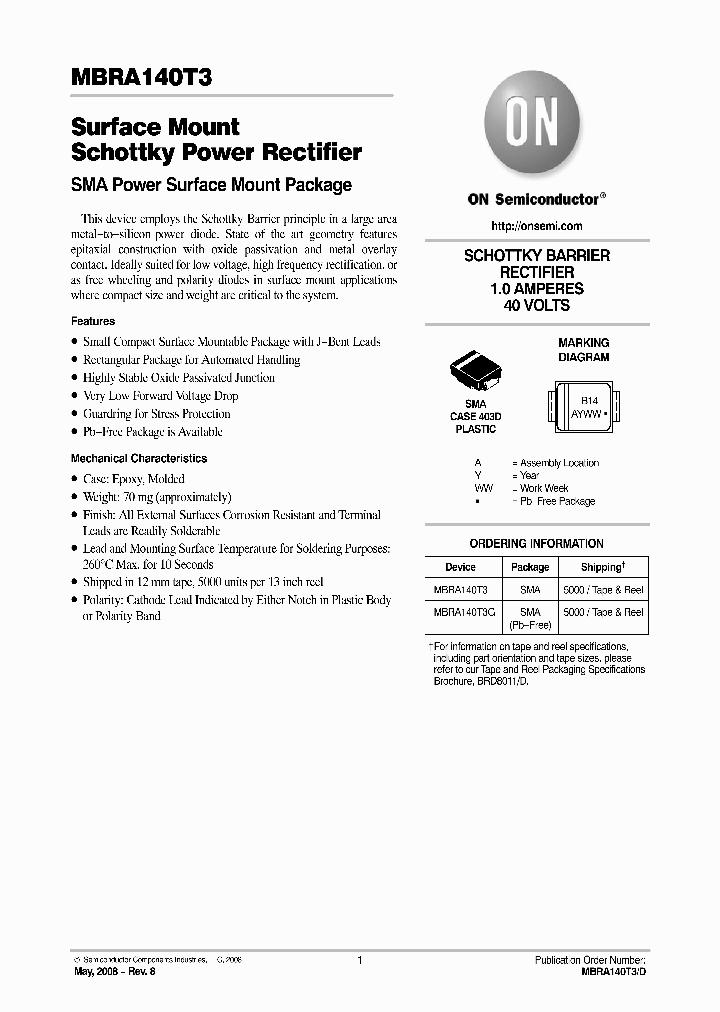 MBRA140T3G_5460455.PDF Datasheet