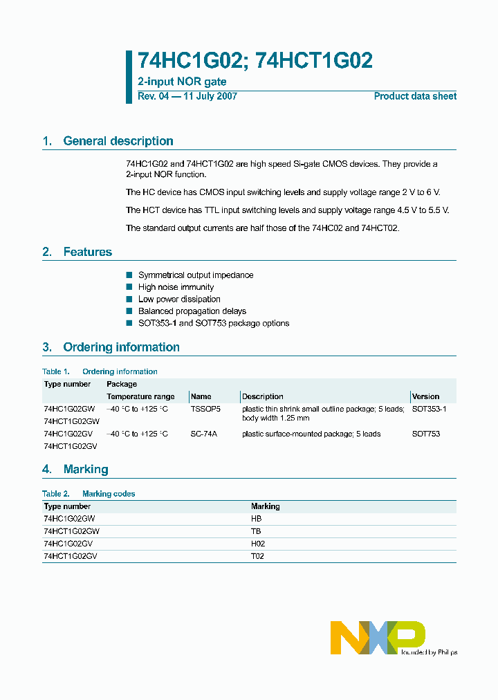 74HC1G02GV_5462709.PDF Datasheet