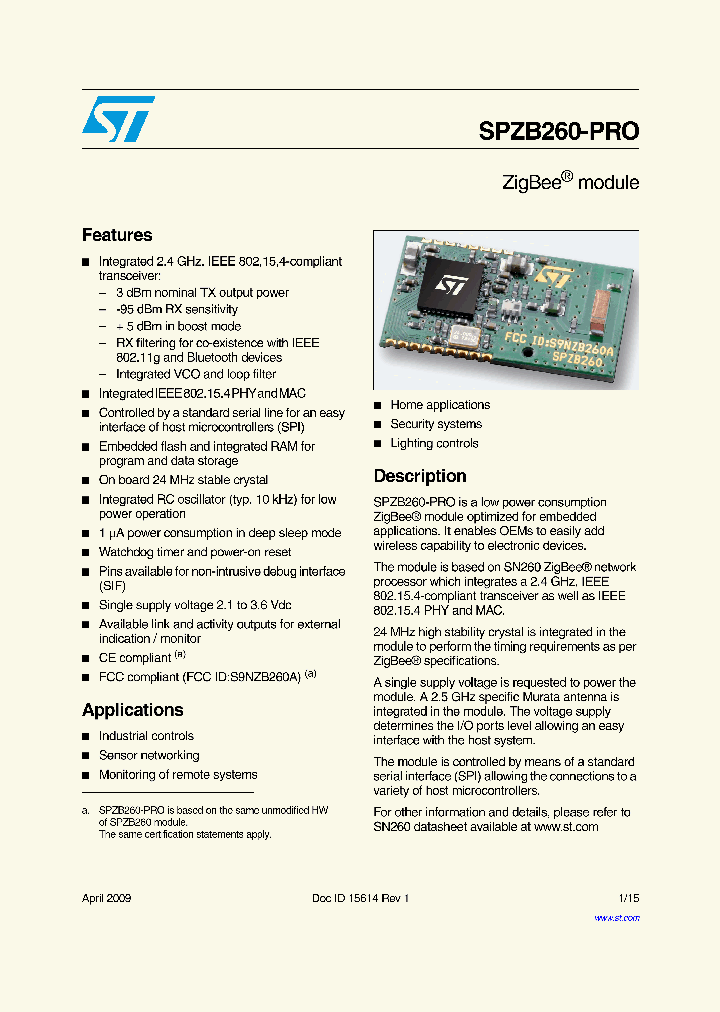 SPZB260-PRO_5467834.PDF Datasheet