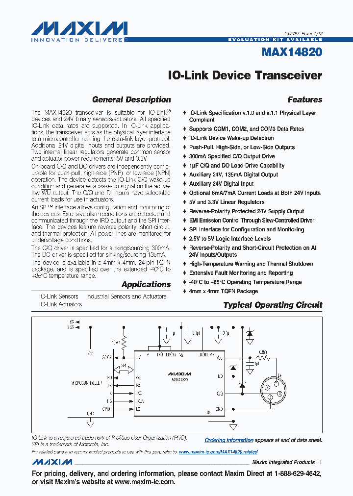 MAX14820ETG_5471922.PDF Datasheet
