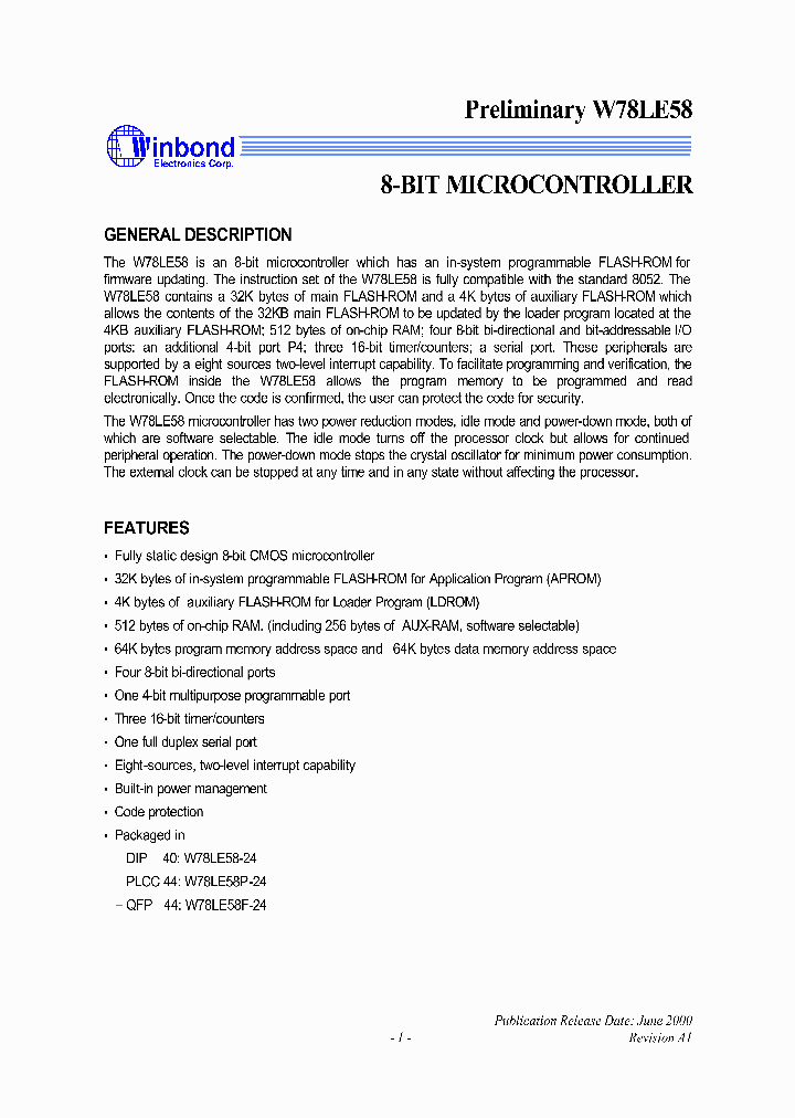 W78LE58_5474784.PDF Datasheet