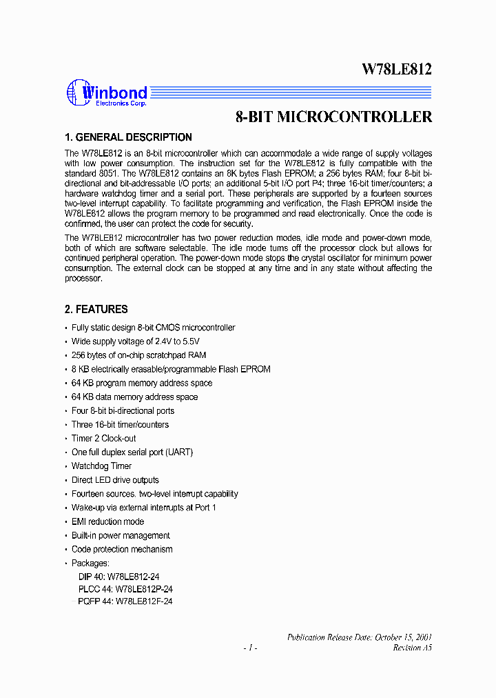W78LE812PF_5474787.PDF Datasheet