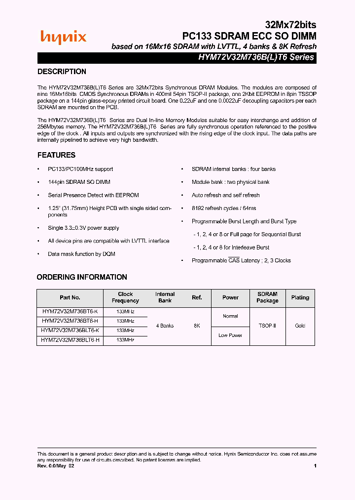 HYM72V32M736BLT6-H_5475453.PDF Datasheet