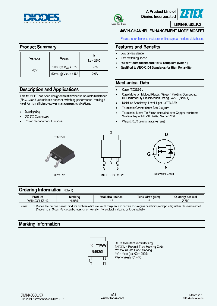 DMN4030LK310_5475611.PDF Datasheet