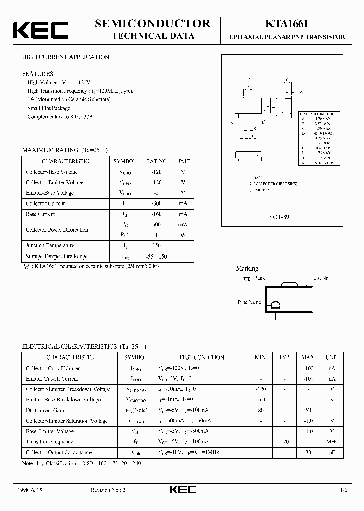 KTA1661_5477761.PDF Datasheet