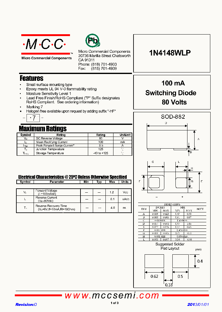 1N4148WLP13_5478550.PDF Datasheet