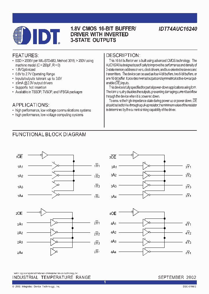 IDT74AUC16240_5478902.PDF Datasheet