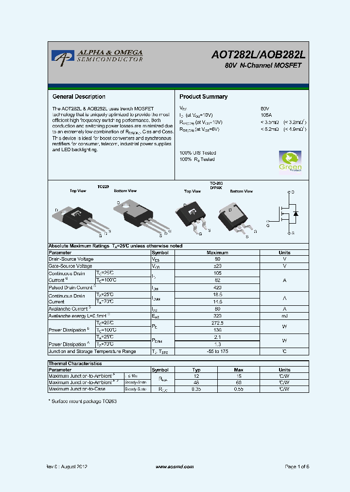 AOT282L_5480431.PDF Datasheet