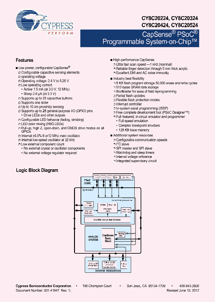 CY8C20524-12PVXI_5486946.PDF Datasheet