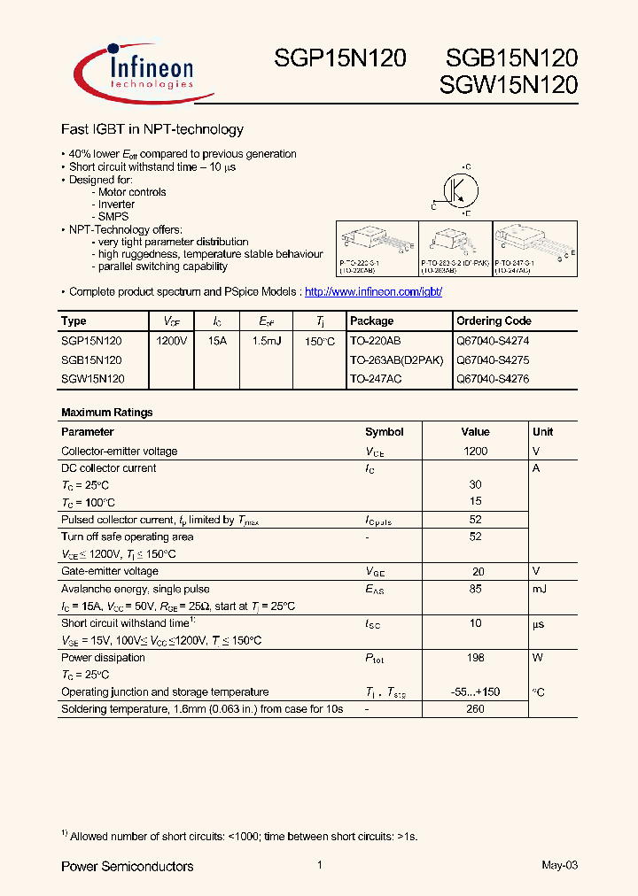 SGB15N120_5491450.PDF Datasheet