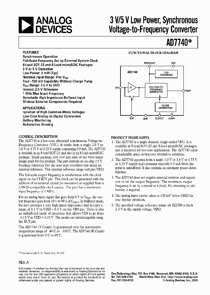 AD7740YRM-REEL_5495314.PDF Datasheet