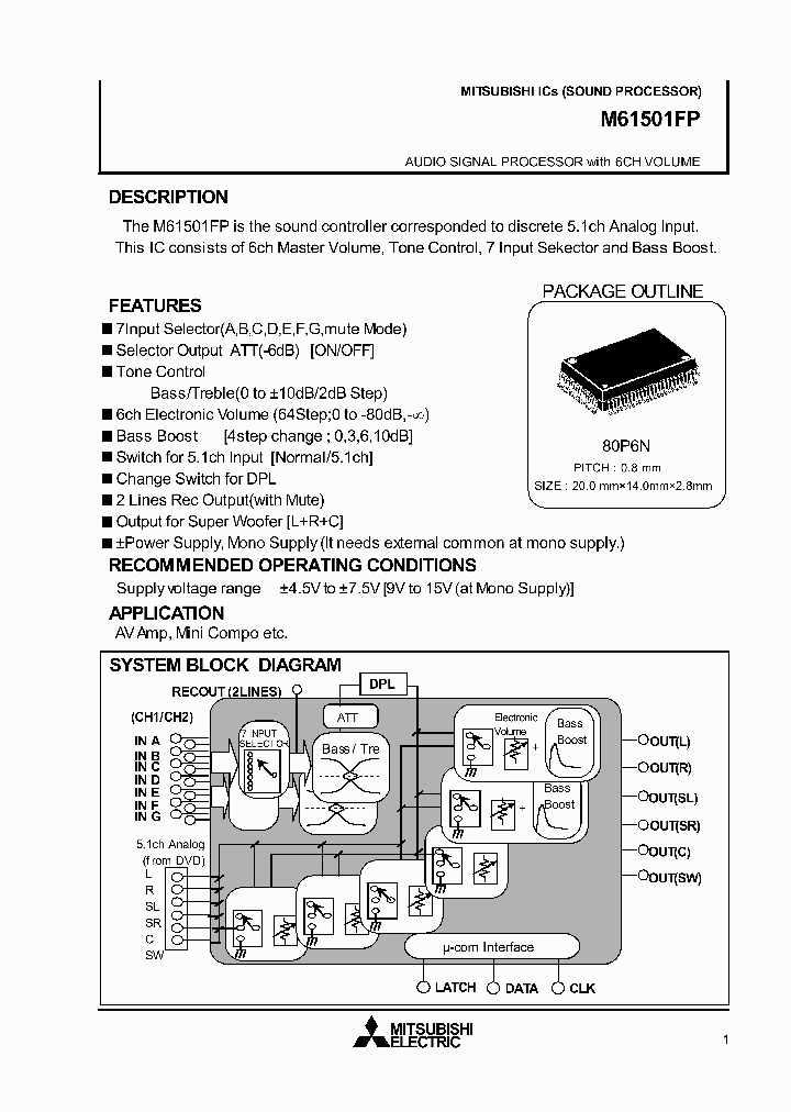 M61501FP_5508395.PDF Datasheet
