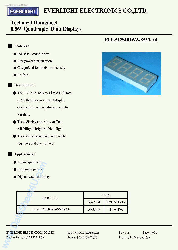 ELF-512SURWAS530-A4_5510174.PDF Datasheet