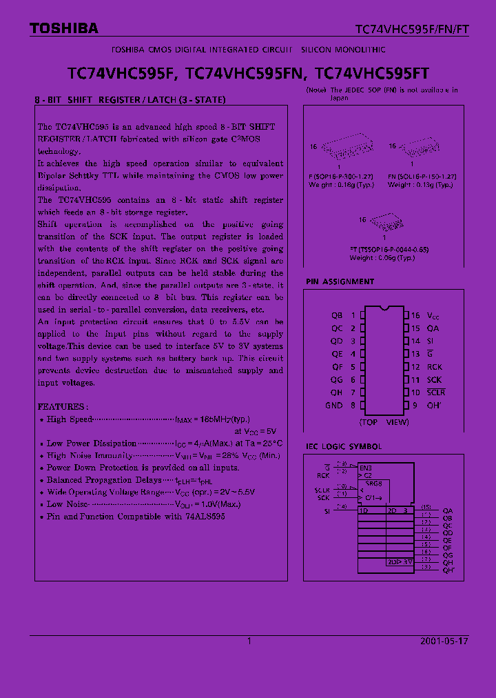TC74VHC595FN_5511688.PDF Datasheet