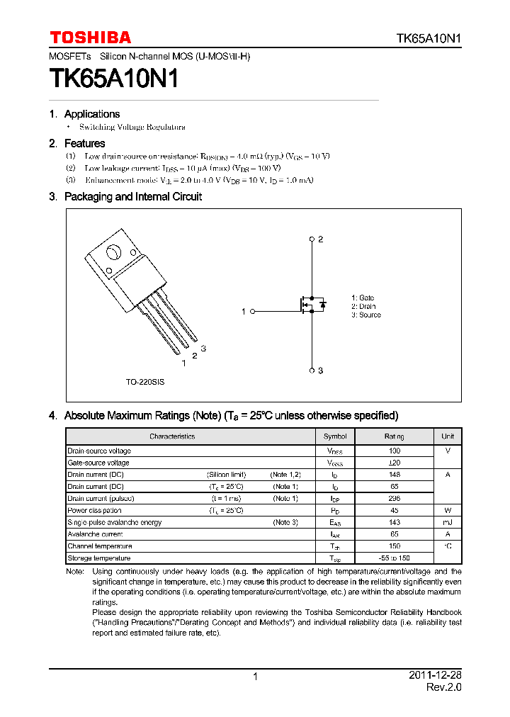 TK65A10N1_5519542.PDF Datasheet