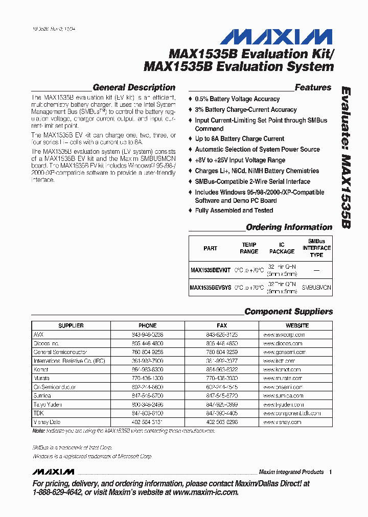 MAX1535BEVSYS_5519626.PDF Datasheet