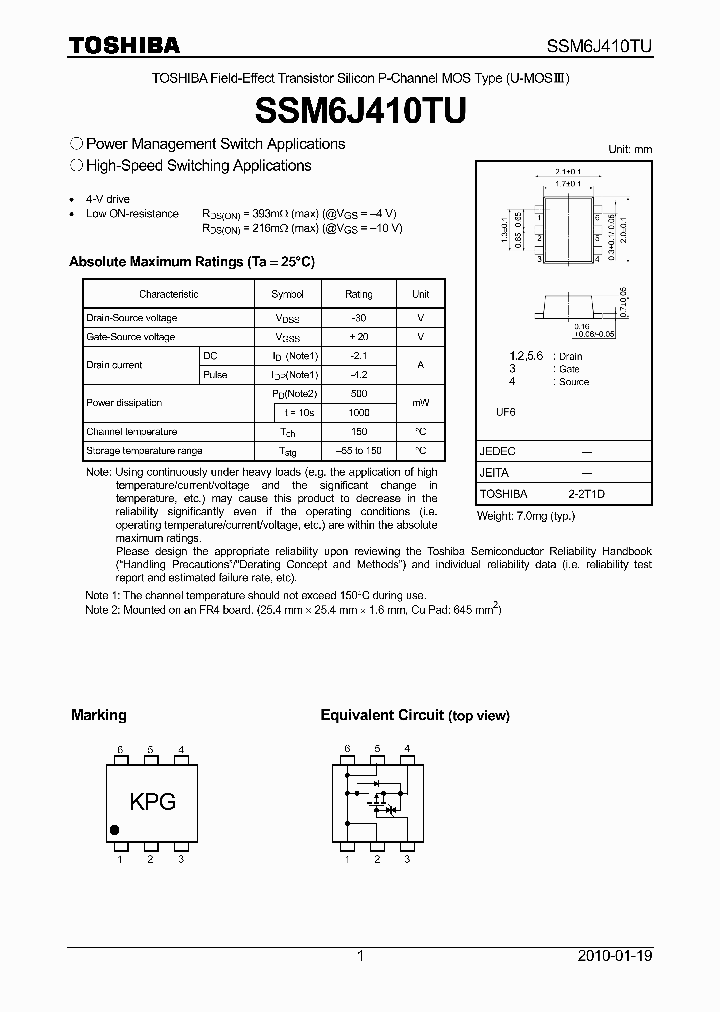 SSM6J410TU_5524710.PDF Datasheet
