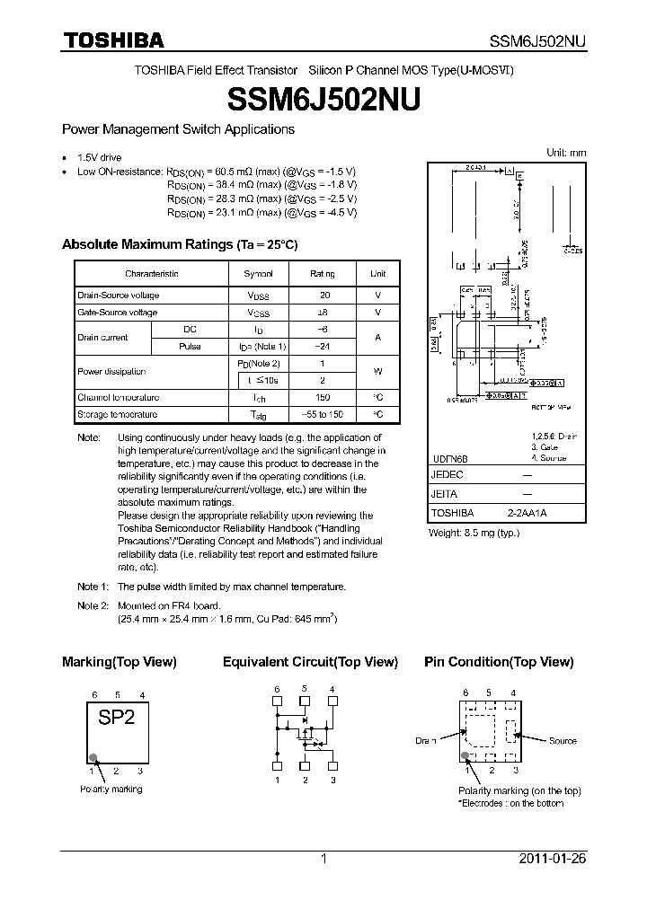 SSM6J502NU_5524714.PDF Datasheet