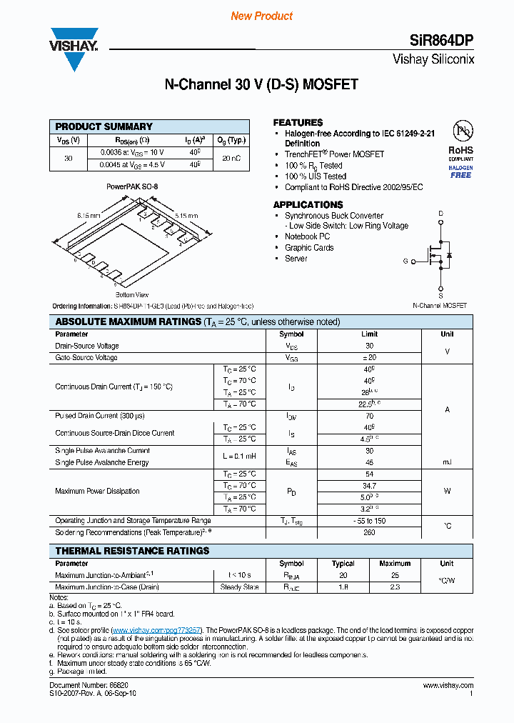 SIR864DP-T1-GE3_5527350.PDF Datasheet