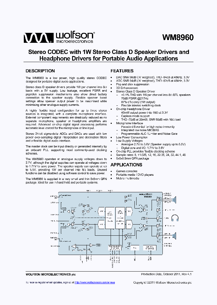 WM8960CGEFLRV_5529930.PDF Datasheet