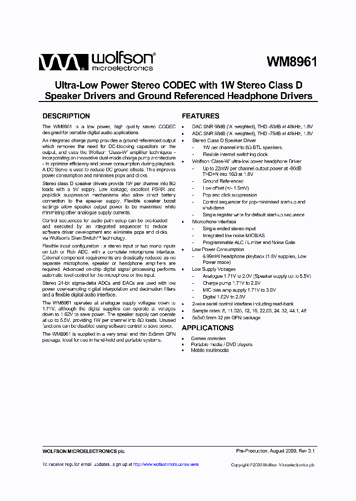 WM8961_5529933.PDF Datasheet
