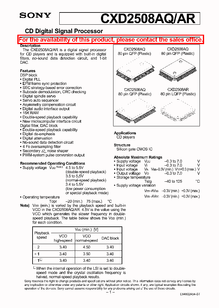 CXD2508AQAR_5531163.PDF Datasheet