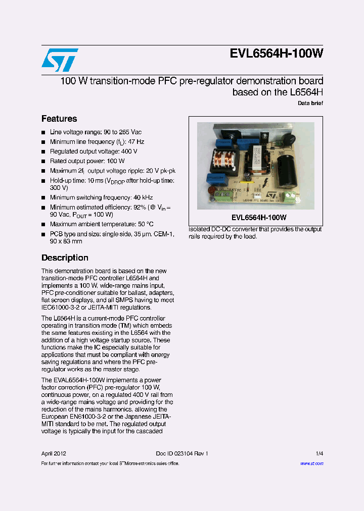 EVL6564H-100W_5531592.PDF Datasheet
