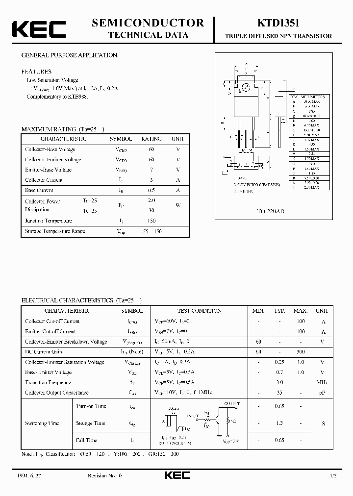KTD1351_5532572.PDF Datasheet