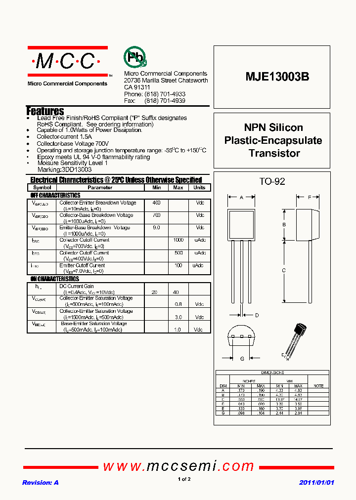 MJE13003B_5533172.PDF Datasheet