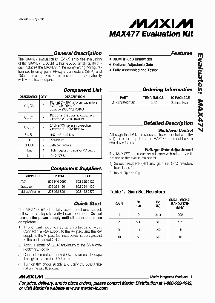 MAX477EVKIT_5536939.PDF Datasheet
