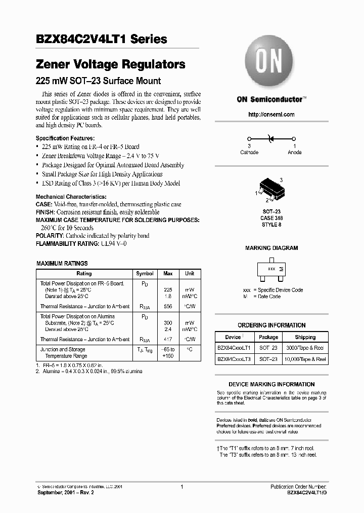 BZX84C2V4LT1-D_5537903.PDF Datasheet